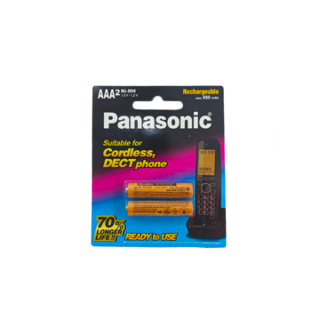 باتری نیم قلمی شارژی Panasonic 650 کارتی 2 عددی