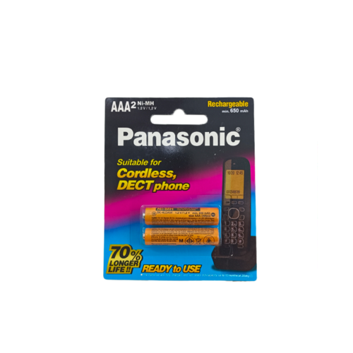 باتری نیم قلمی شارژی Panasonic 650 کارتی 2 عددی