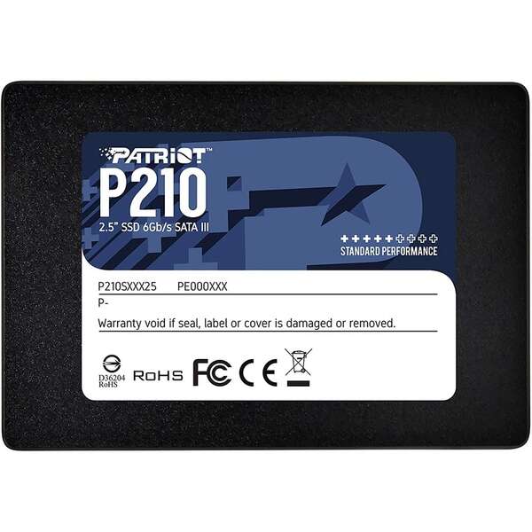 حافظه SSD اینترنال پتریوت مدل P210 ظرفیت 256 گیگابایت رابط SATA III سرعت نوشتن ترتیبی 400 مگابایت بر ثانیه پشتیبانی از TRIM و S.M.A.R.T مناسب لپ تاپ و کامپیوتر خانگی