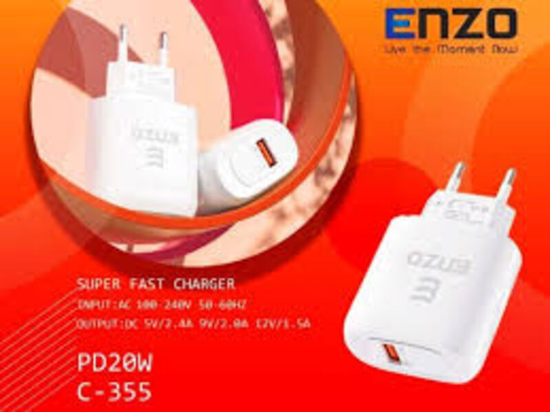شارژر دیواری 25 وات انزو مدل C-350 به همراه کابل USB-C gallery1