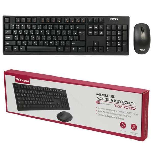 کیبورد و موس بی سیم تسکو مدل TKM 7019W